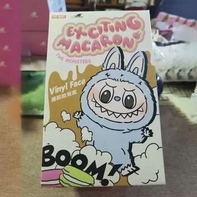 Αρχικά αυθεντικά Popmart Labubu Τέρατα συναρπαστικά Μακαρόν καθίσμα τυφλό κουτί σχήμα Plush κούκλα χαριτωμένα παιχνίδια μυστηριώδη κουτιά